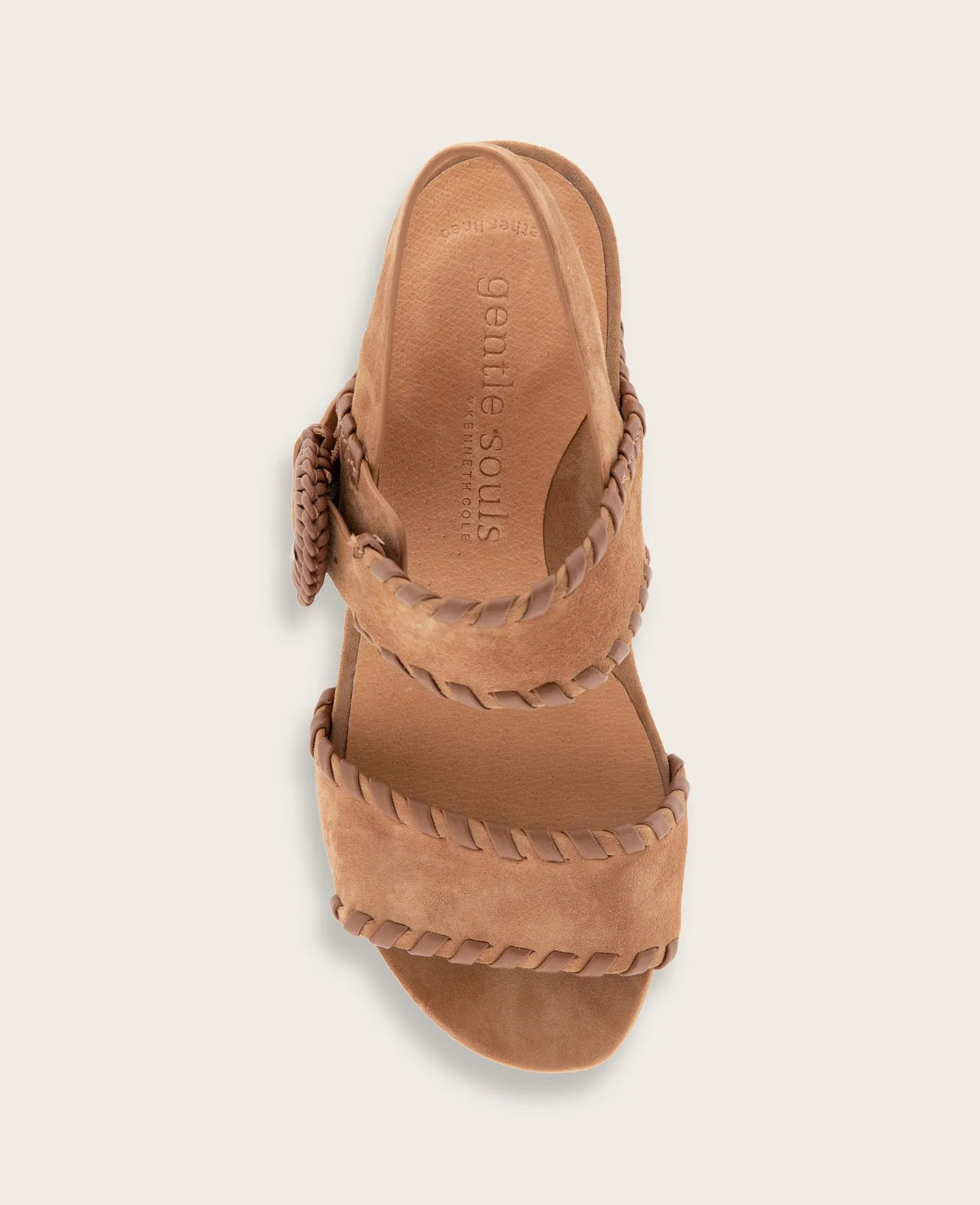 GENTLE SOULS - Gayle Suede Two Band Whip Stitch Wedge Sandal sold by Kenneth Cole product image thumbnail 3