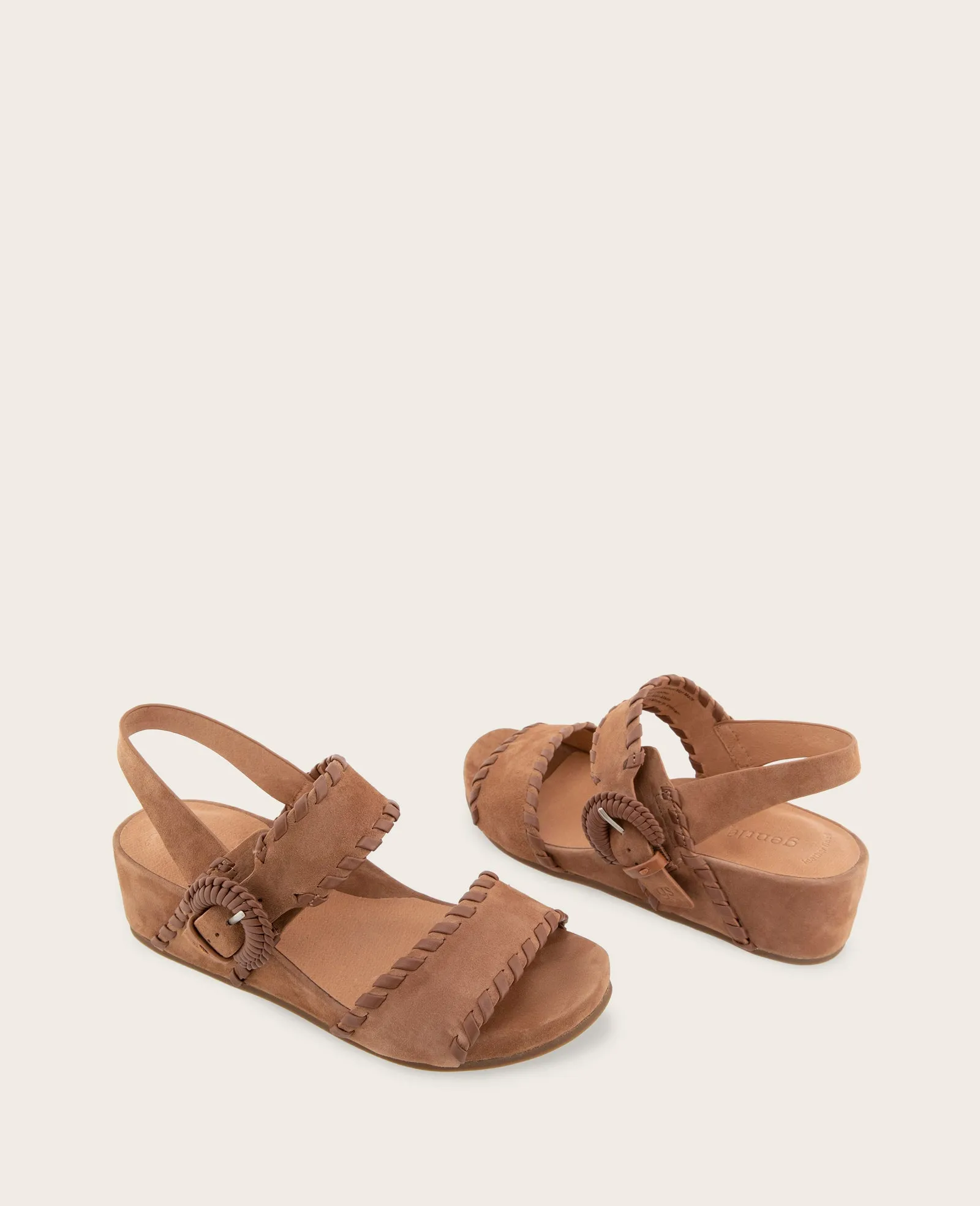 GENTLE SOULS - Gayle Suede Two Band Whip Stitch Wedge Sandal sold by Kenneth Cole product image thumbnail 2