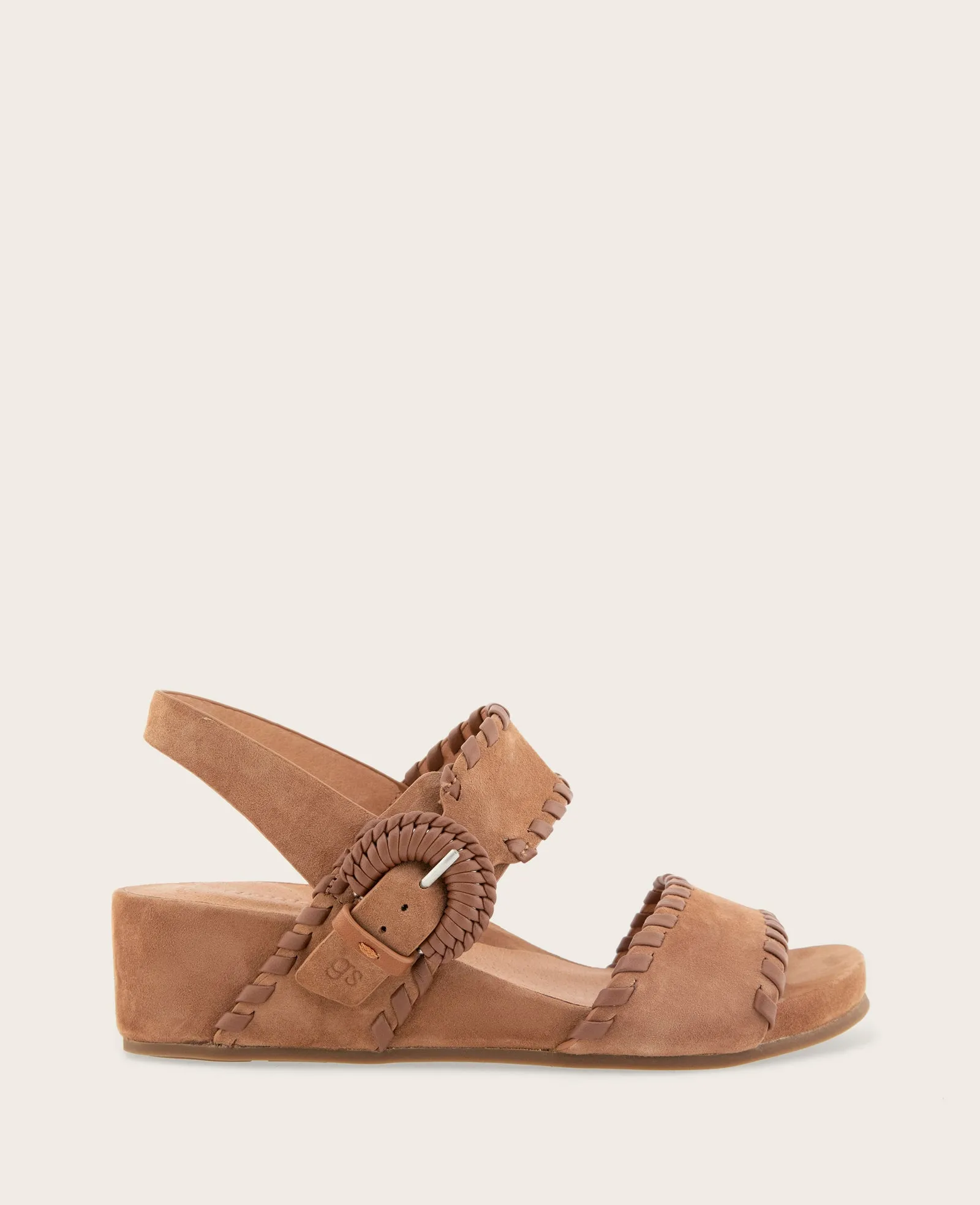 GENTLE SOULS - Gayle Suede Two Band Whip Stitch Wedge Sandal sold by Kenneth Cole