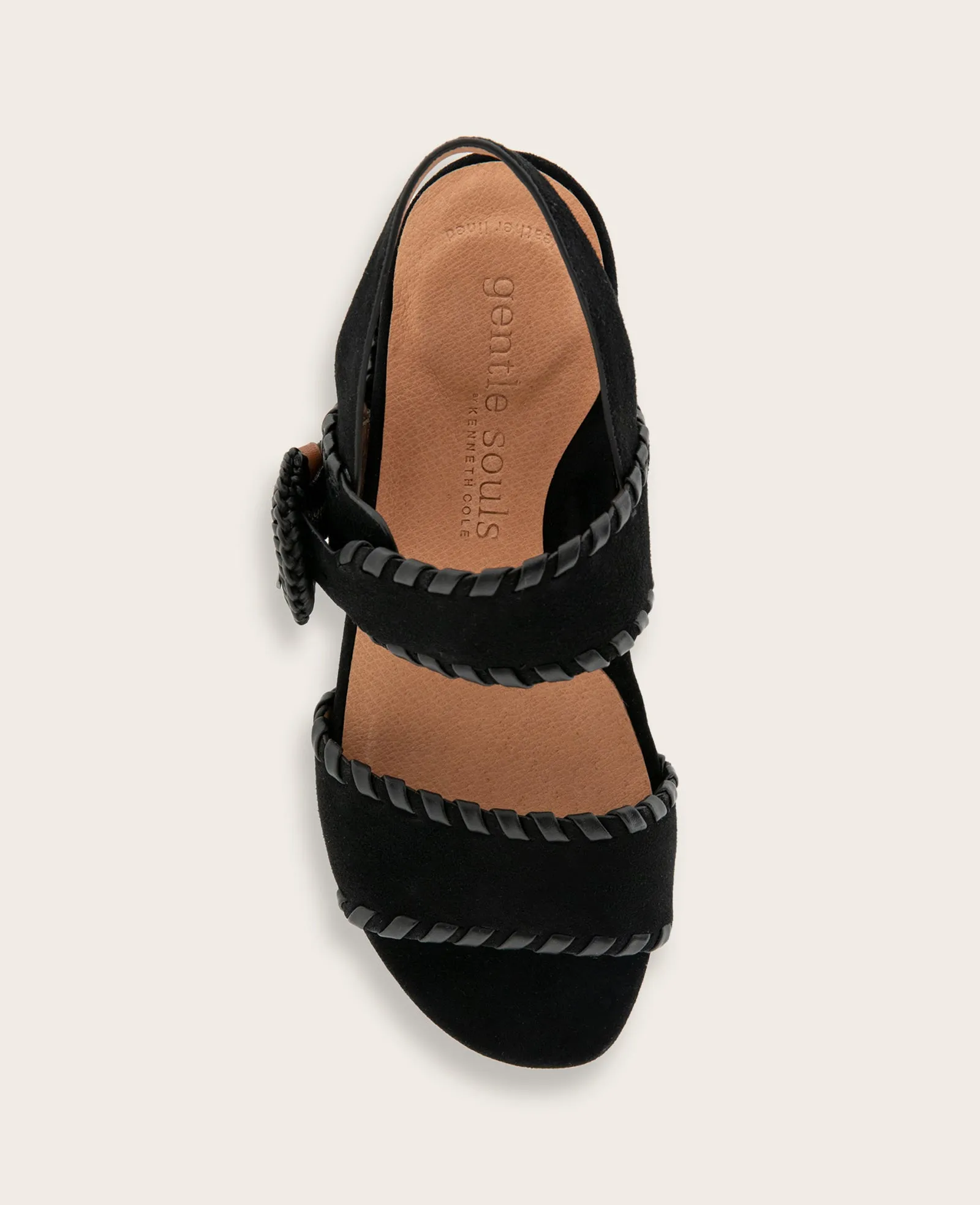 GENTLE SOULS - Gayle Suede Two Band Whip Stitch Wedge Sandal sold by Kenneth Cole product image thumbnail 3