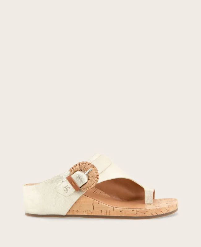 GENTLE SOULS - Galina Leather Toe Ring Buckle Wedge Sandal sold by Kenneth Cole
