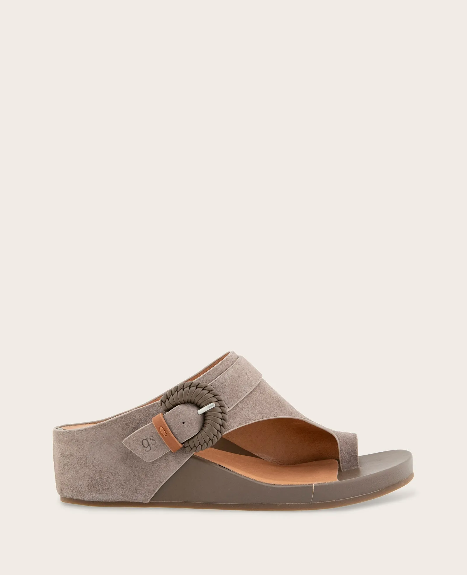 GENTLE SOULS - Galina Suede Toe Ring Buckle Wedge Sandal sold by Kenneth Cole