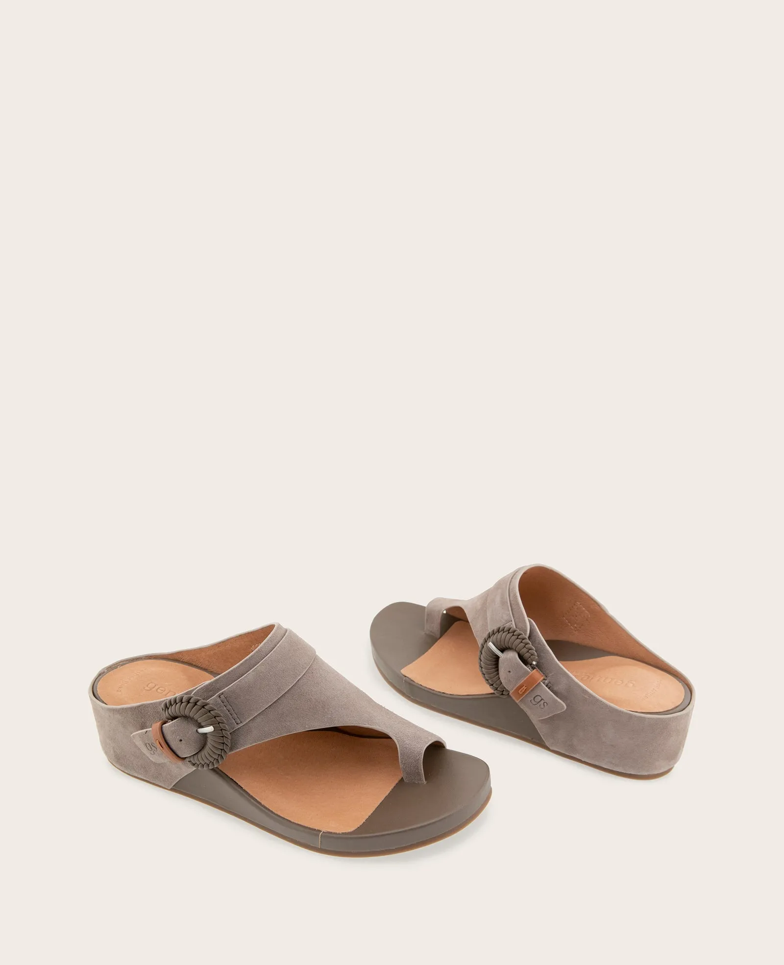 GENTLE SOULS - Galina Suede Toe Ring Buckle Wedge Sandal sold by Kenneth Cole product image thumbnail 2