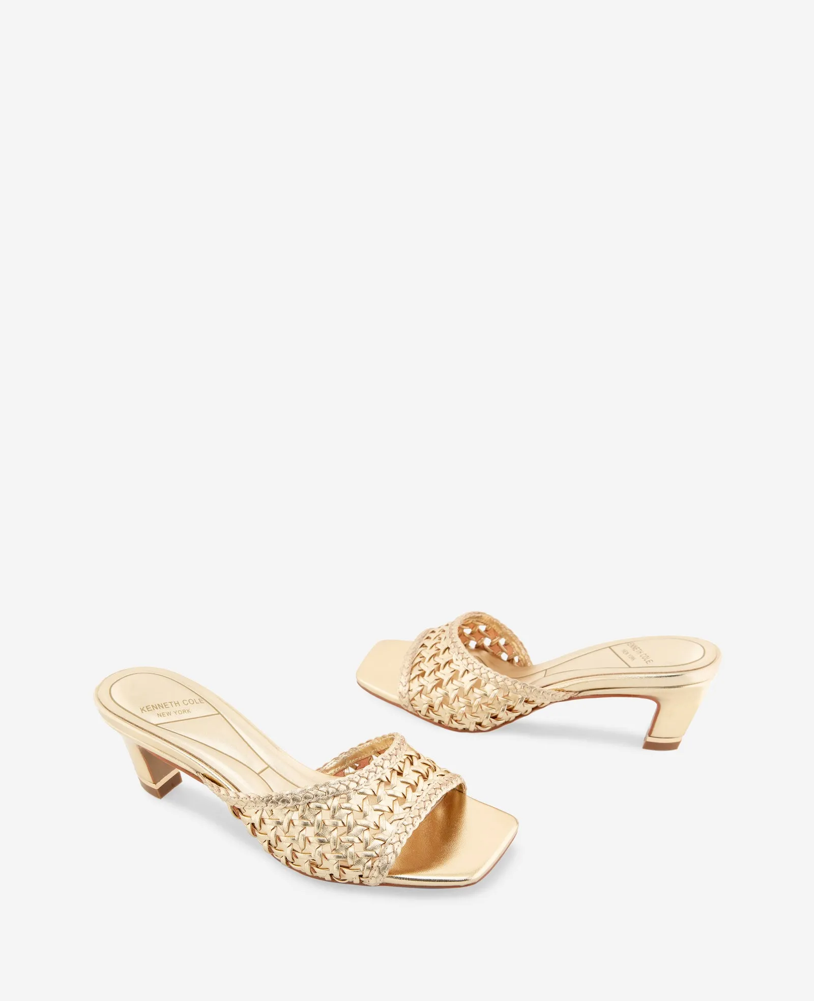 Arita Metallic Woven Leather Open Toe Heel sold by Kenneth Cole product image thumbnail 2