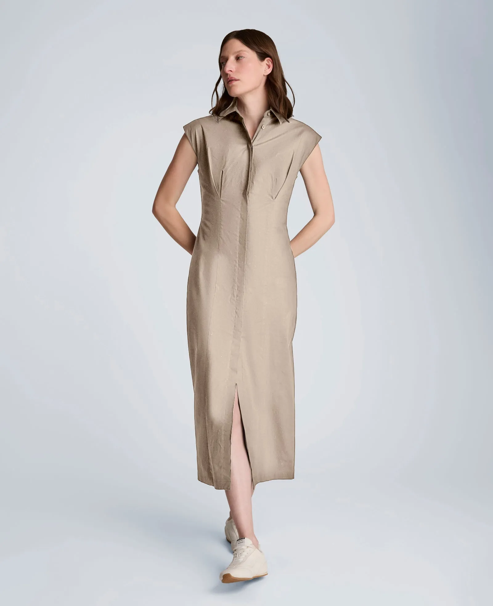 Bodice Pleat Midi Shirt Dress sold by Kenneth Cole product image thumbnail 3