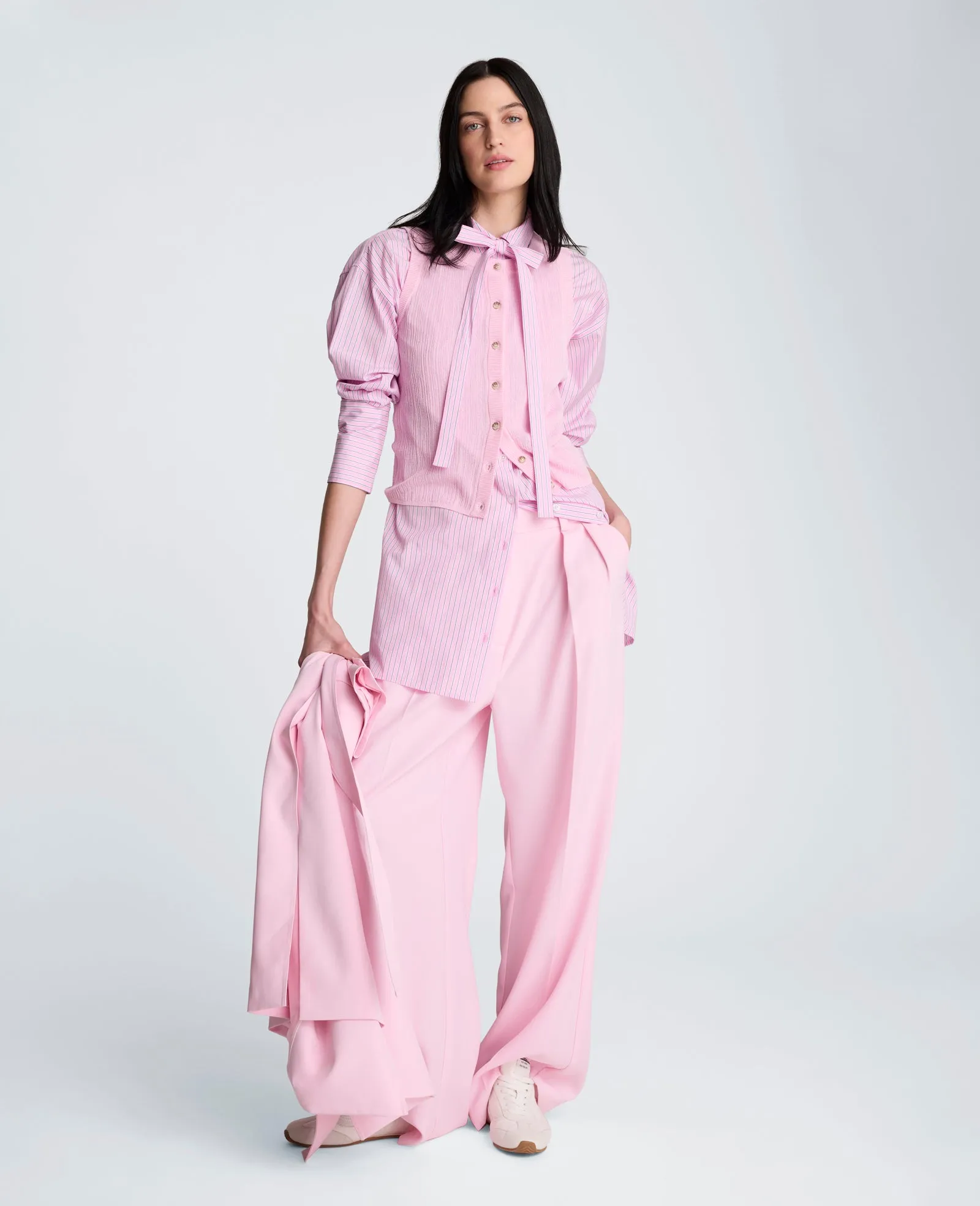 High Rise Fly Front Wide Leg Double Pleat Luxe Twill Pant sold by Kenneth Cole product image thumbnail 5