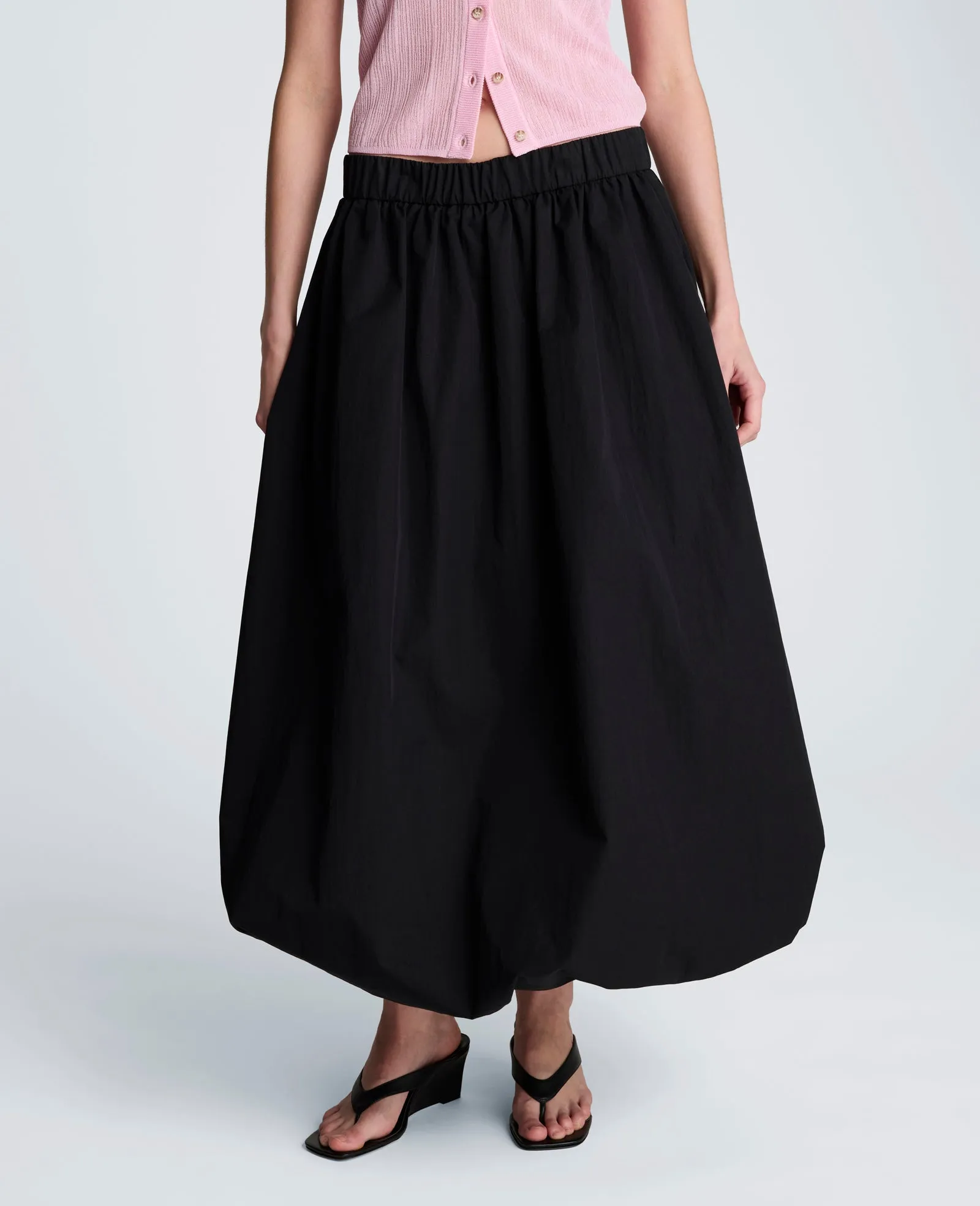 Poplin Pull On Bubble Maxi Skirt sold by Kenneth Cole