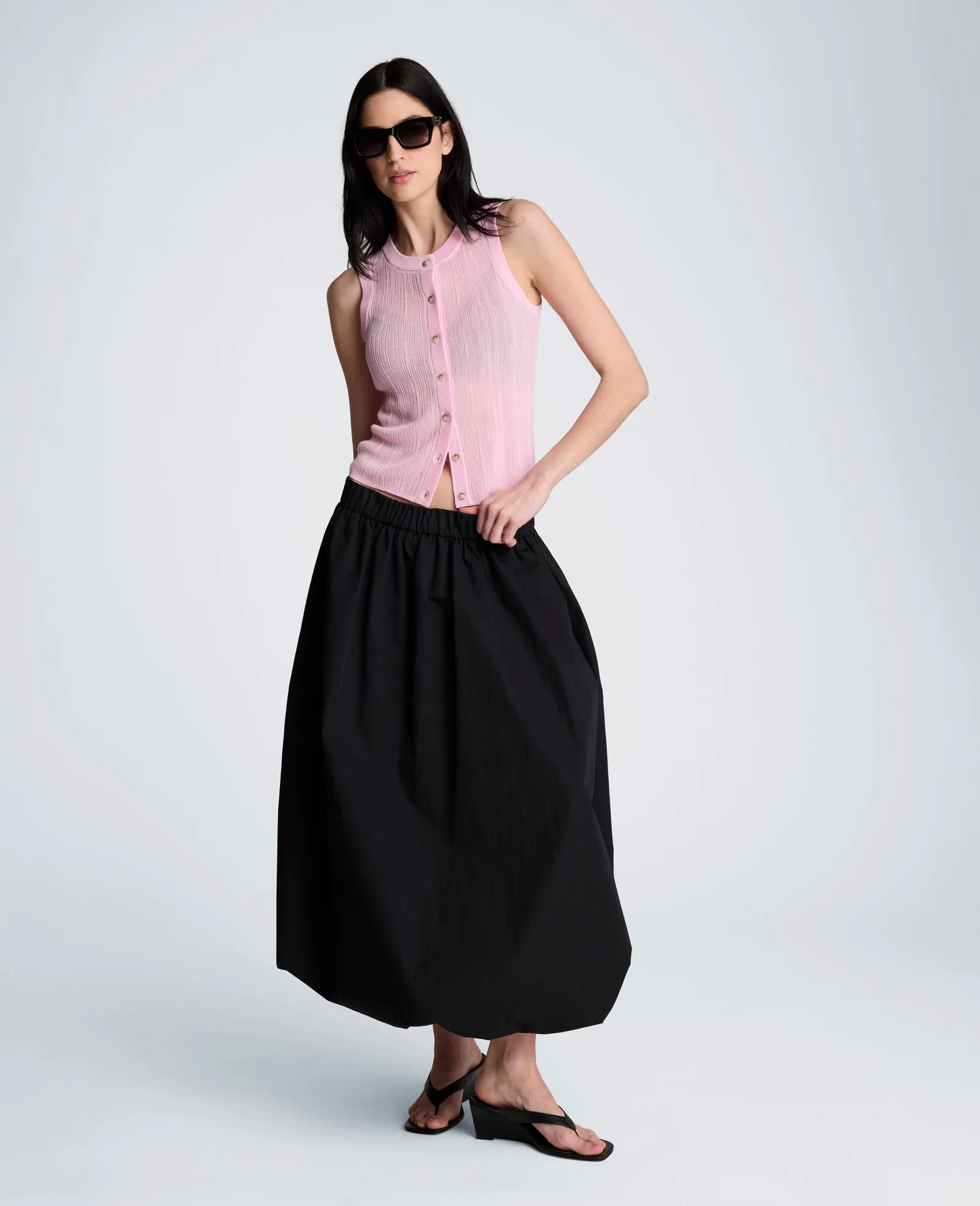 Poplin Pull On Bubble Maxi Skirt sold by Kenneth Cole product image thumbnail 5
