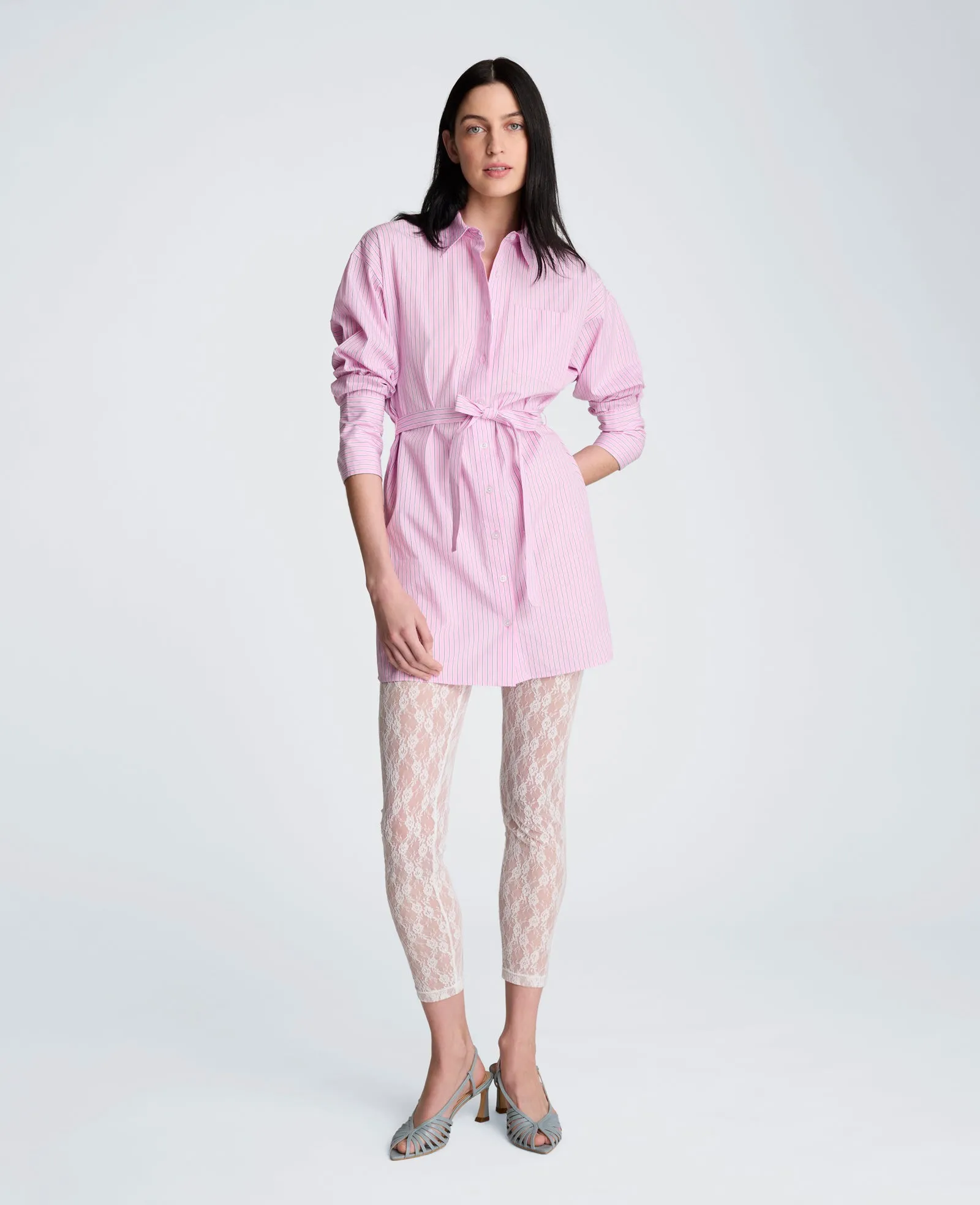 Striped Poplin Drop Shoulder Short Shirt Dress sold by Kenneth Cole product image thumbnail 5