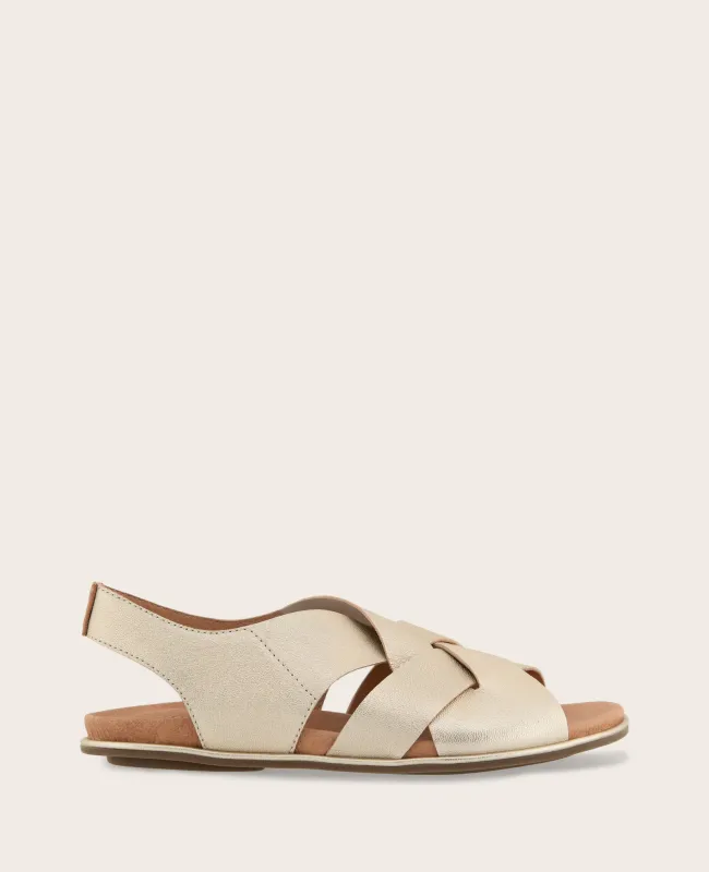 GENTLE SOULS - Laken Metallic Oversize Weave Sandal made by Kenneth Cole