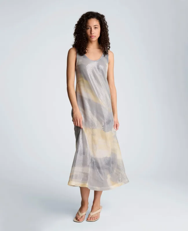 Printed Sequin Mesh Maxi Slip Dress sold by Kenneth Cole