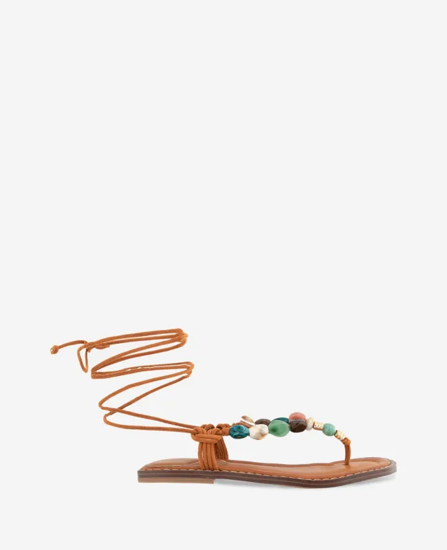 Santiago Suede Stone Embellished Wrap Around Sandal sold by Kenneth Cole