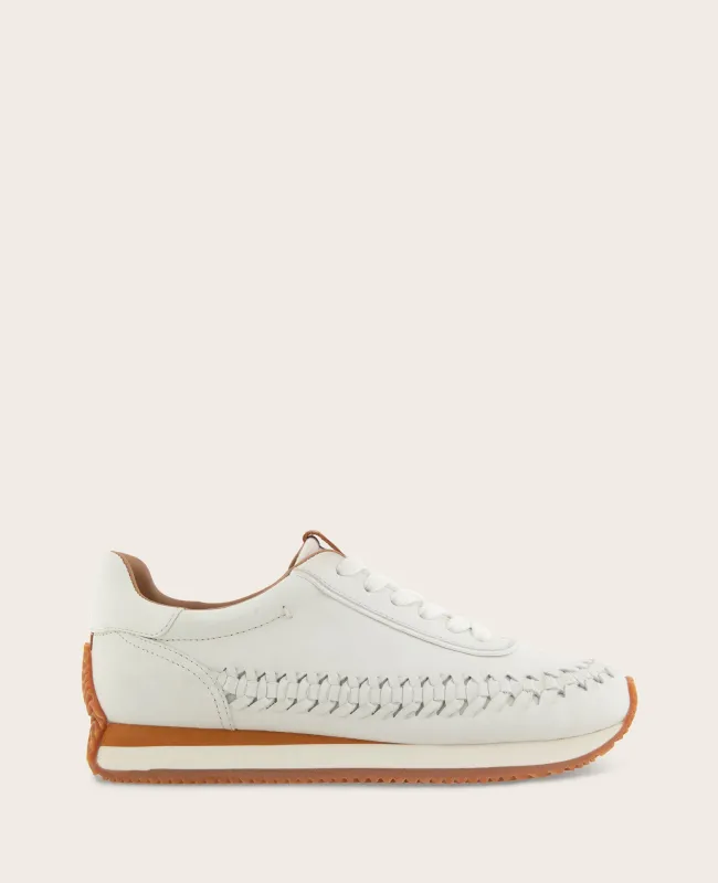 GENTLE SOULS - Jolena Leather Woven Detail Sneaker made by Kenneth Cole