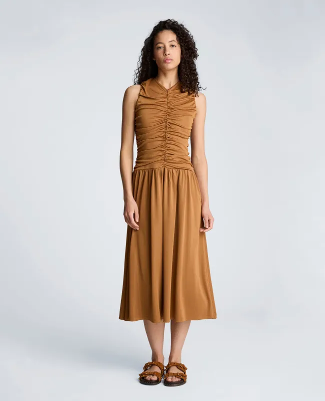 Drawstring Ruched A-Line Midi Milano Jersey Dress sold by Kenneth Cole