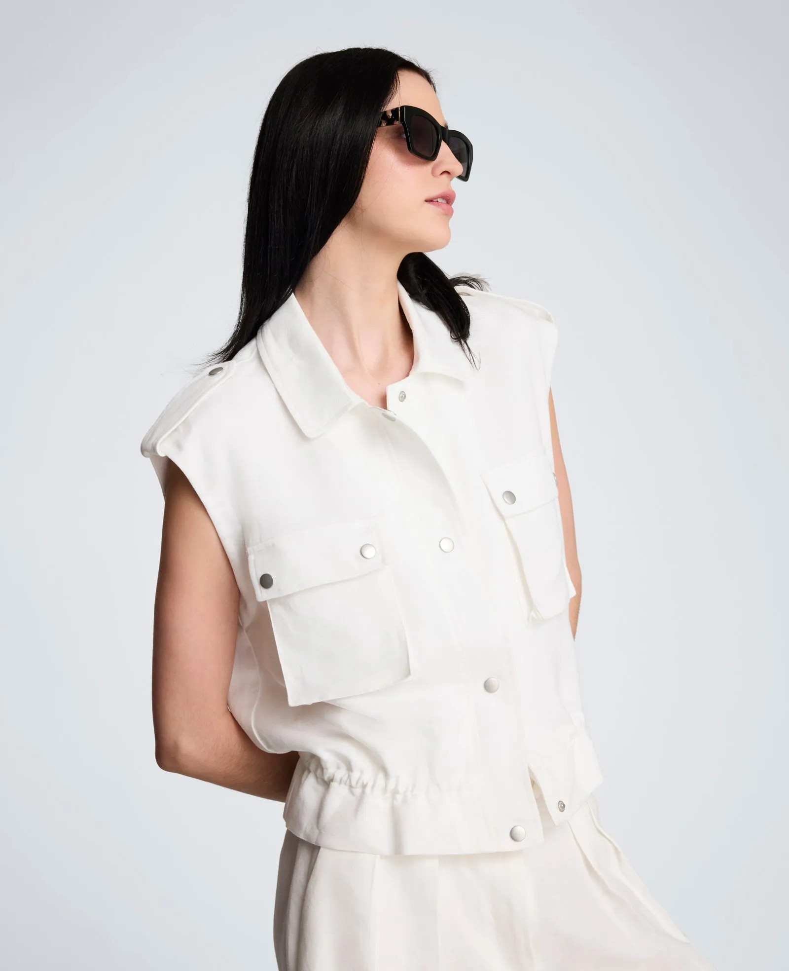 Snap Front Vest with Drawcord Waist sold by Kenneth Cole product image thumbnail 3