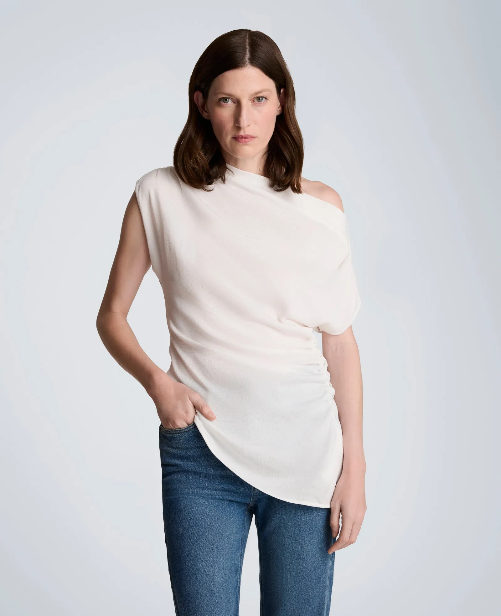 Asymmetrical Drape Neck Top sold by Kenneth Cole