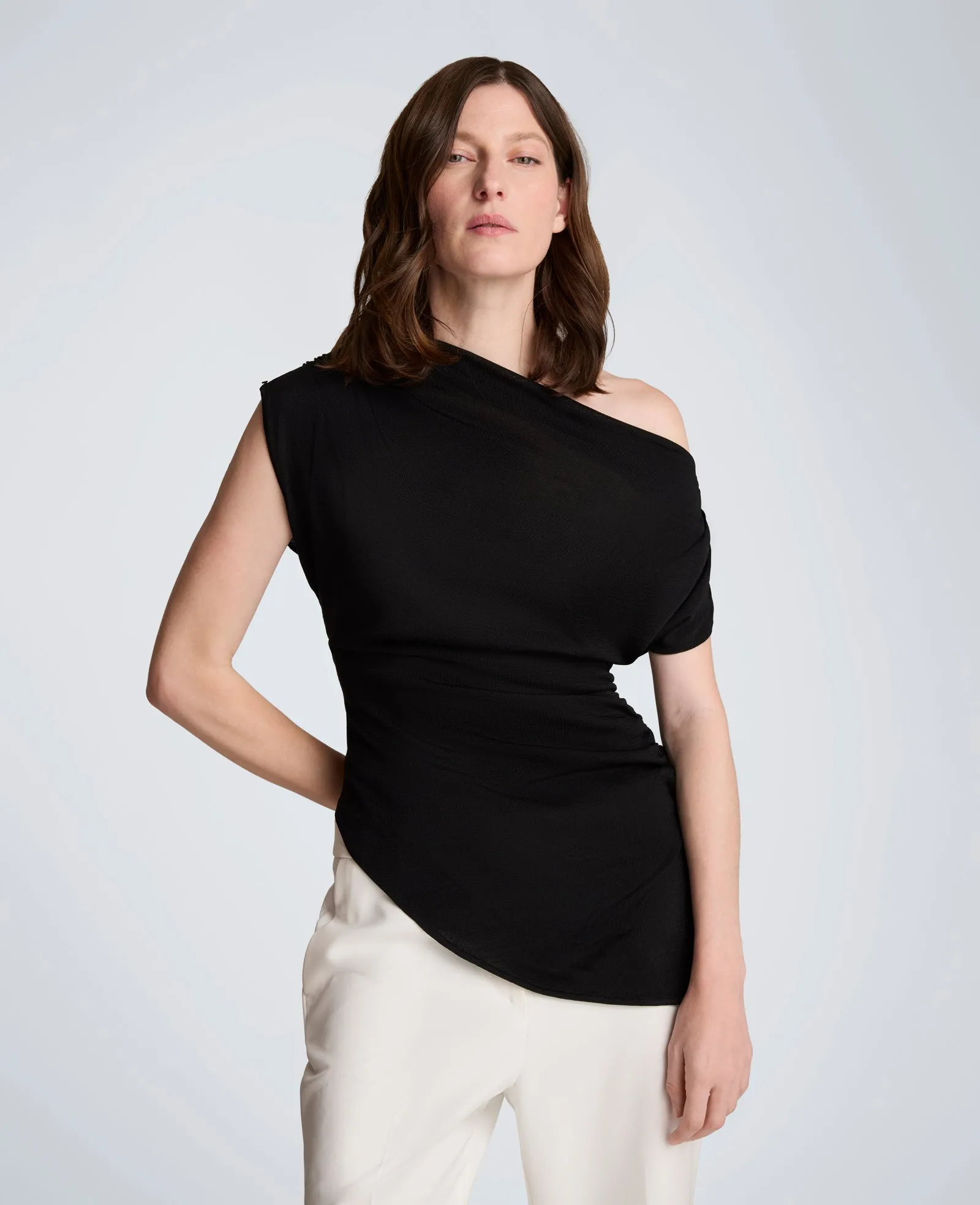 Asymmetrical Drape Neck Top sold by Kenneth Cole
