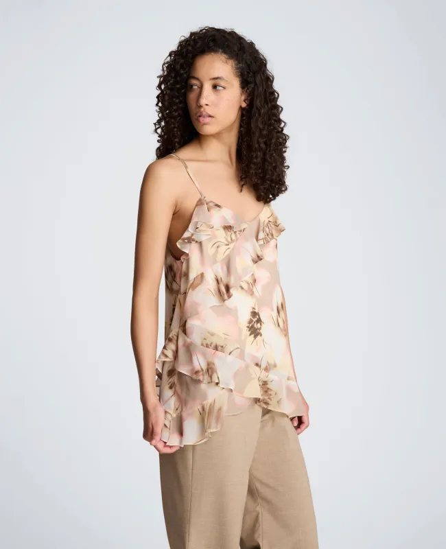 Asymmetrical Ruffle Cami made by Kenneth Cole