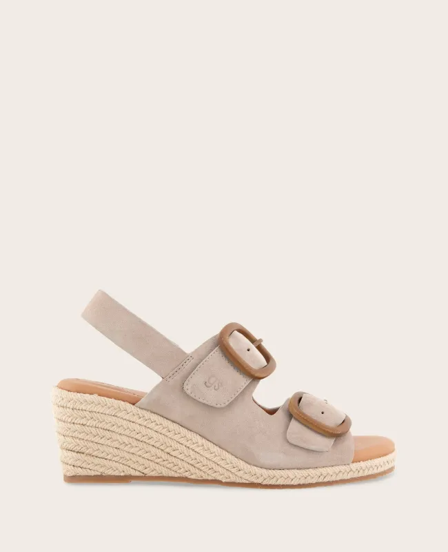 GENTLE SOULS - Greca Suede Two Band Buckle Wedge sold by Kenneth Cole