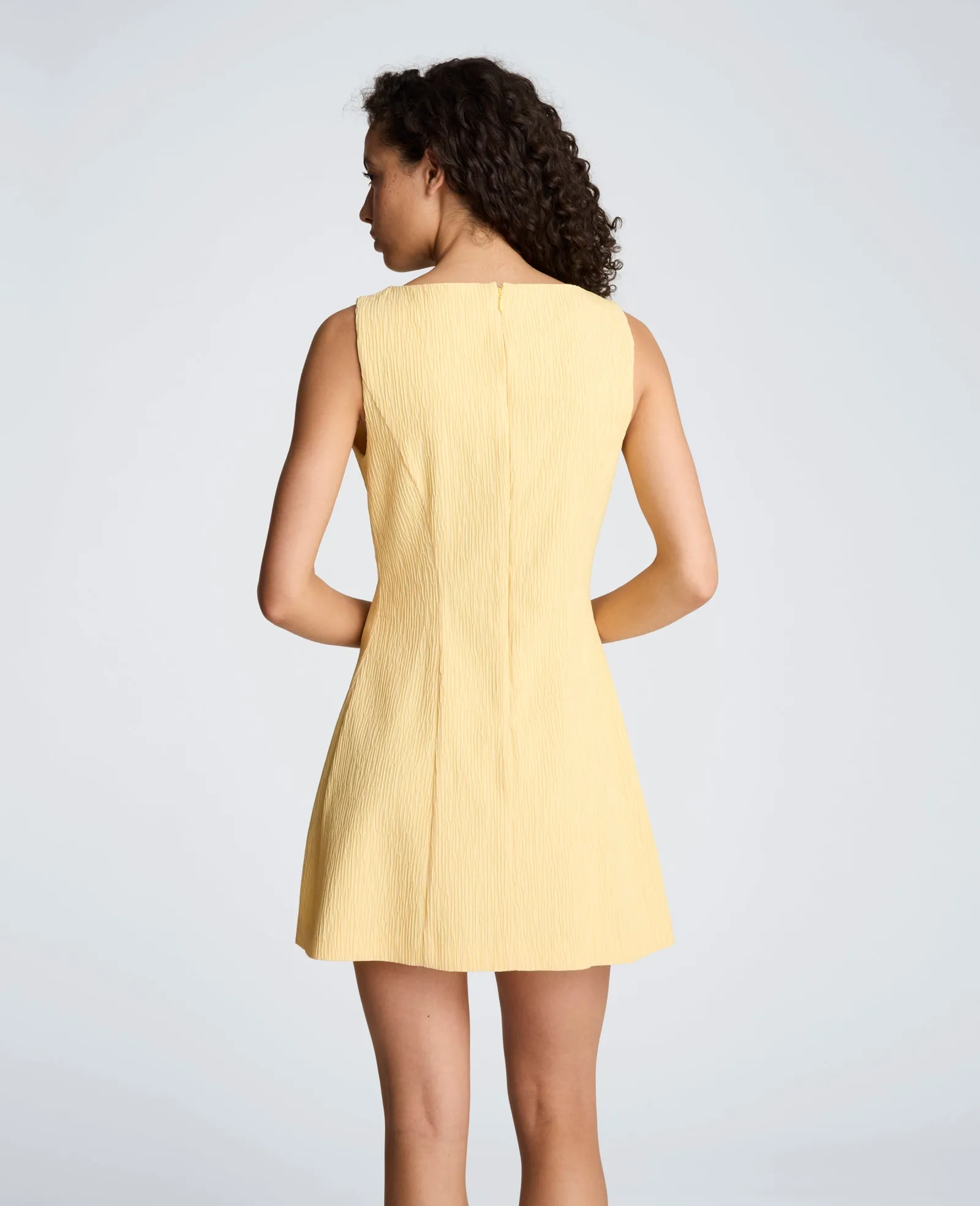 Button Front Boat Neck Sheath Short Cotton Cloque Dress sold by Kenneth Cole product image thumbnail 2
