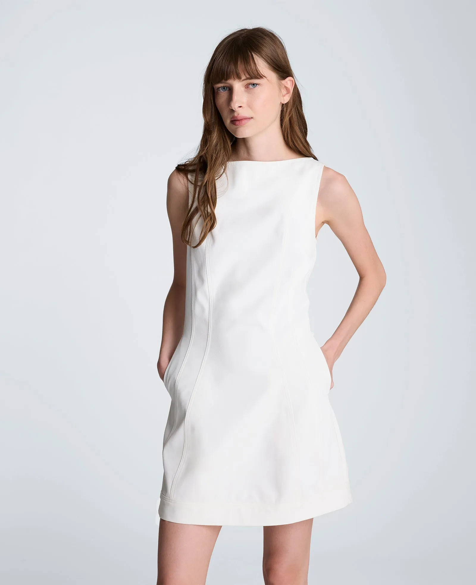 Boat Neck Sculpt Mini Dress sold by Kenneth Cole