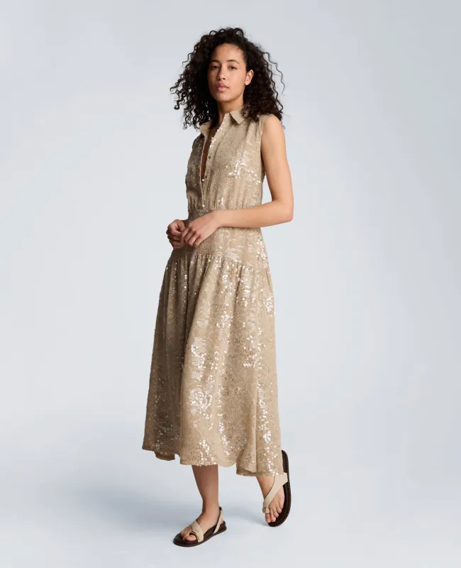 Curved Yoke Midi Shirt Dress made by Kenneth Cole