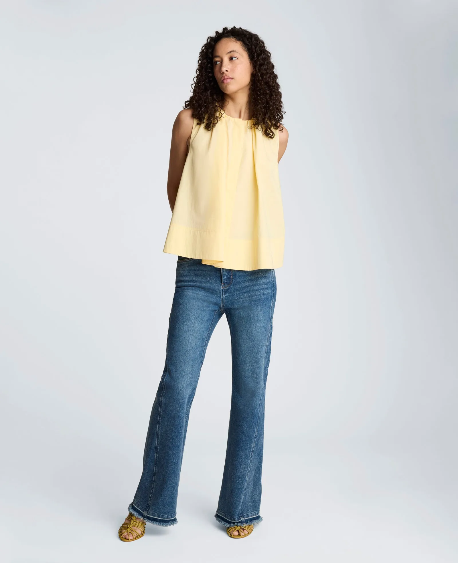 Paperbag Neck Sleeveless Tent Button Front Shirt sold by Kenneth Cole product image thumbnail 4