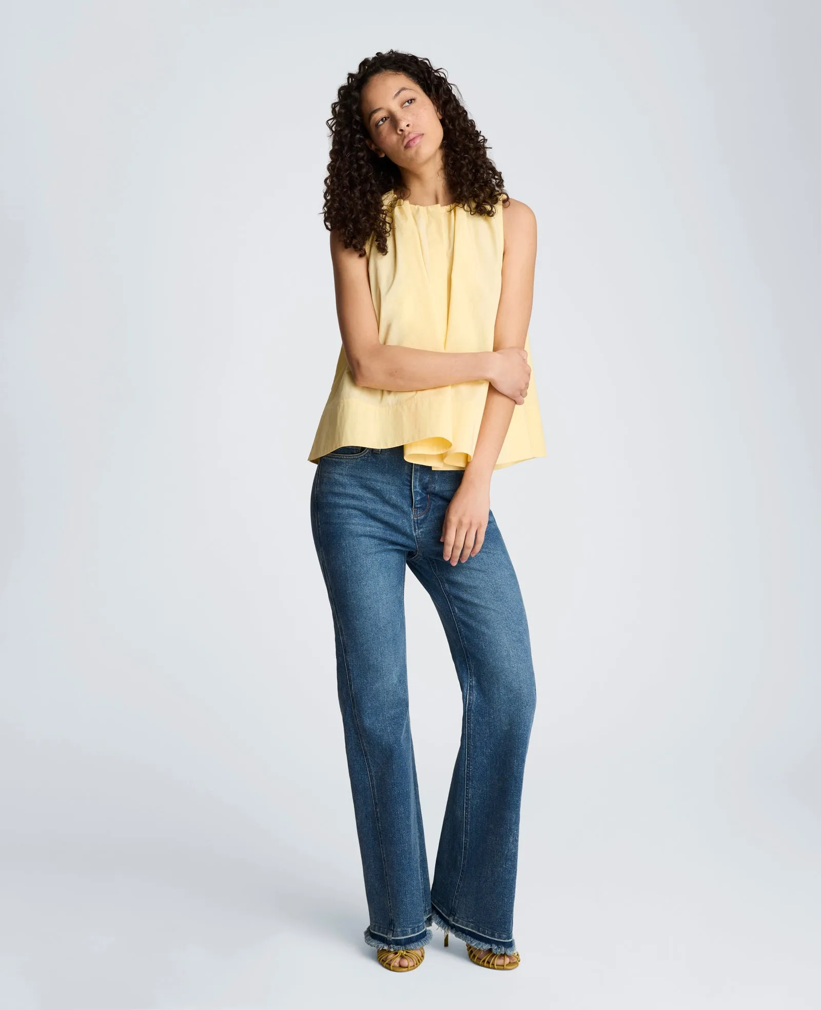 Paperbag Neck Sleeveless Tent Button Front Shirt sold by Kenneth Cole product image thumbnail 5