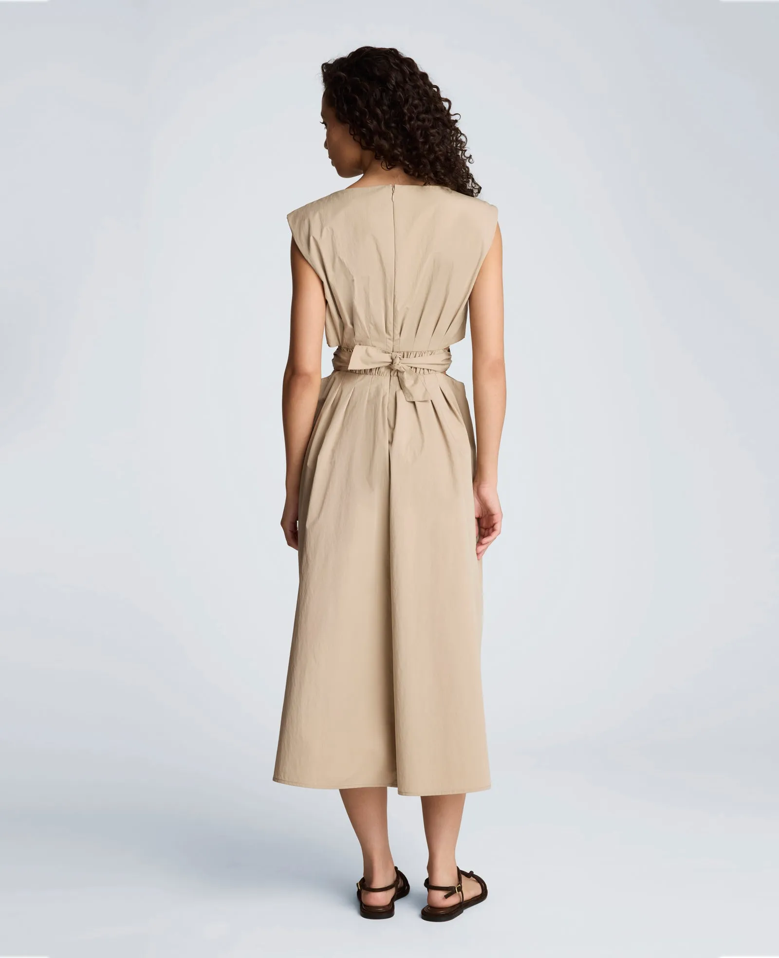 Cotton Poplin Sleeveless D-Rings Tie Midi Dress sold by Kenneth Cole product image thumbnail 2