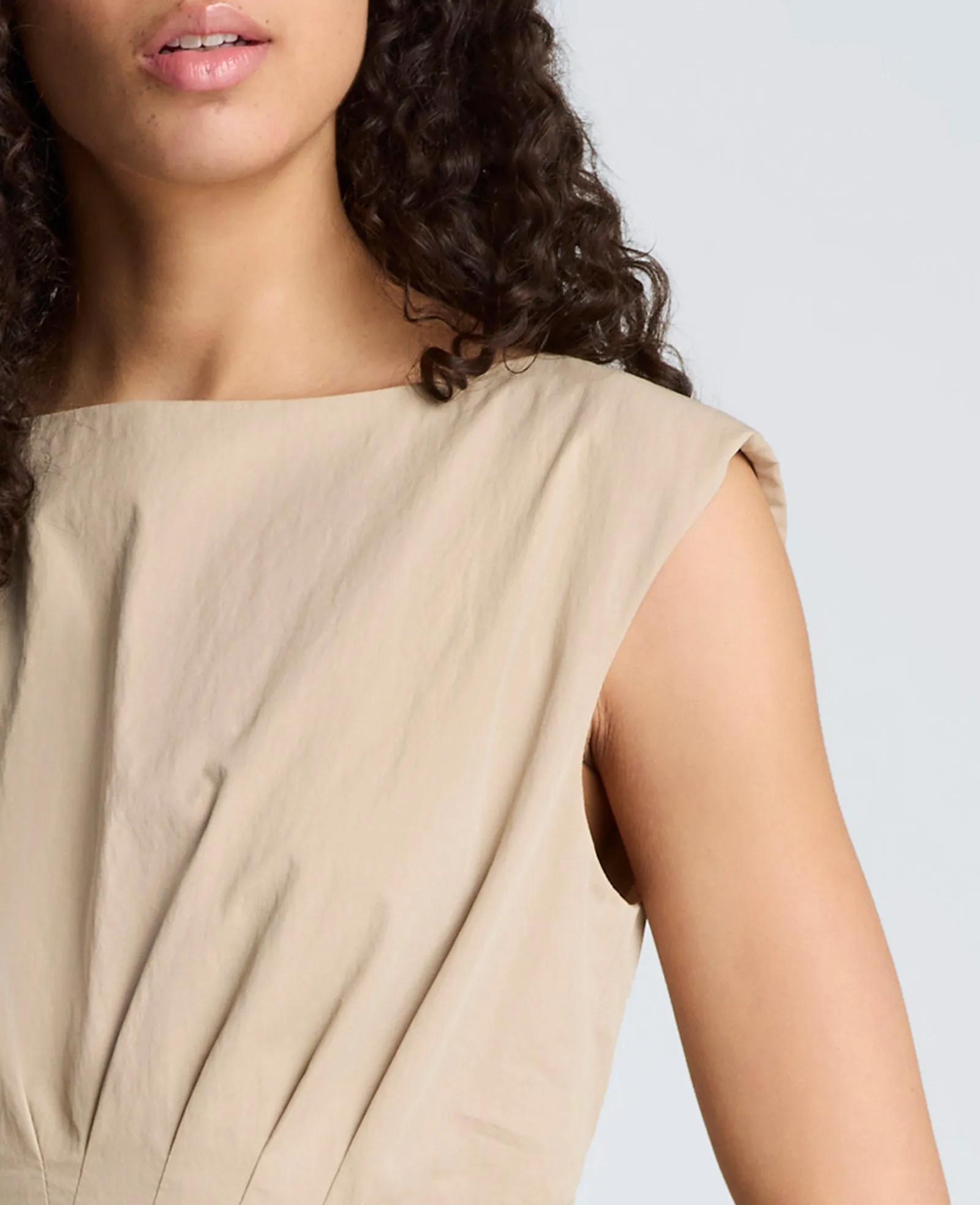 Cotton Poplin Sleeveless D-Rings Tie Midi Dress sold by Kenneth Cole product image thumbnail 3