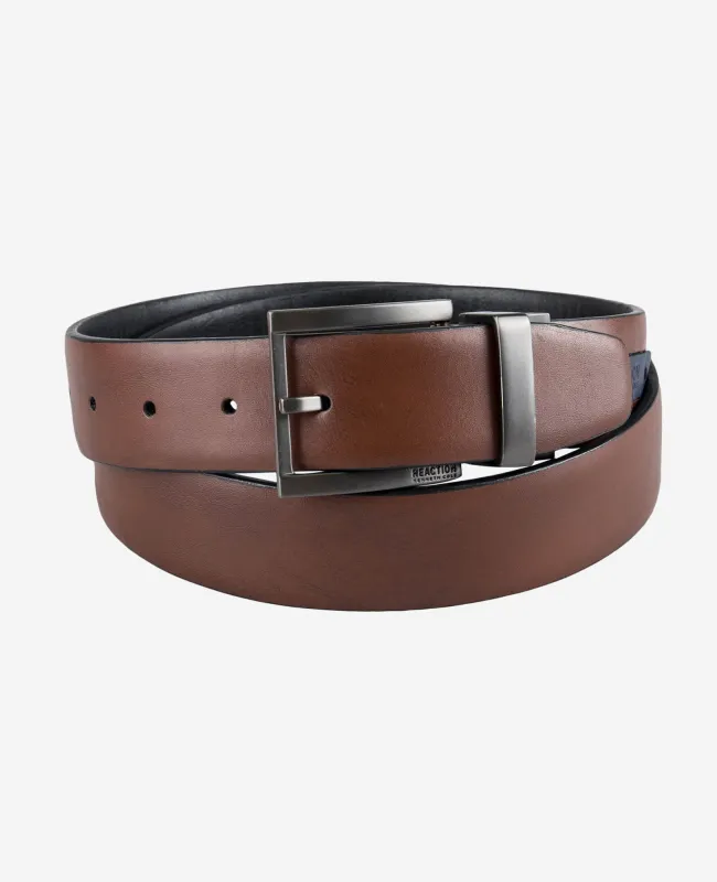 Stretch Reversible Logo Inset Tab Belt made by Kenneth Cole