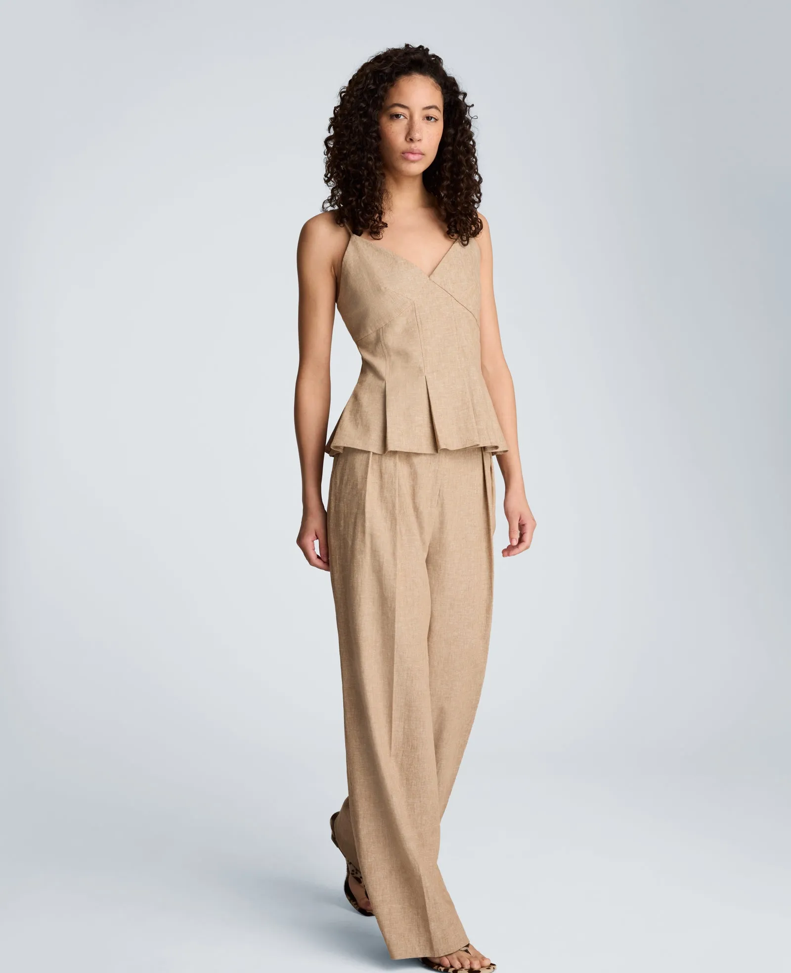 Linen Fitted Cami with Pleated Body sold by Kenneth Cole product image thumbnail 5
