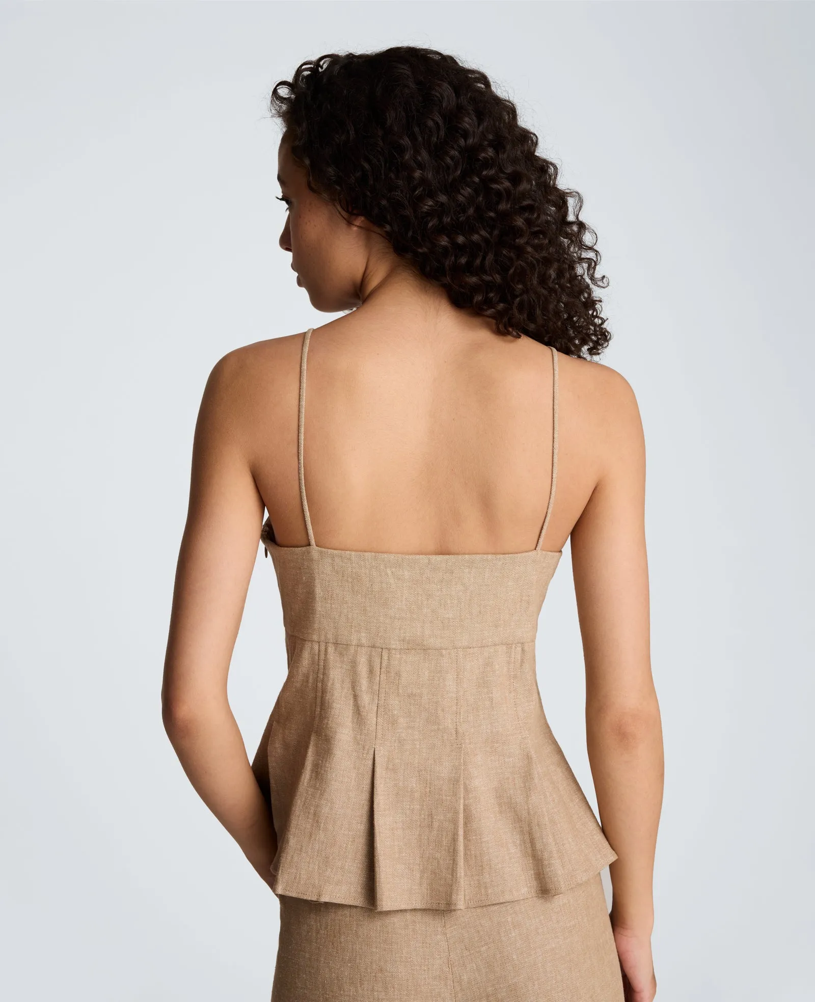 Linen Fitted Cami with Pleated Body sold by Kenneth Cole product image thumbnail 2