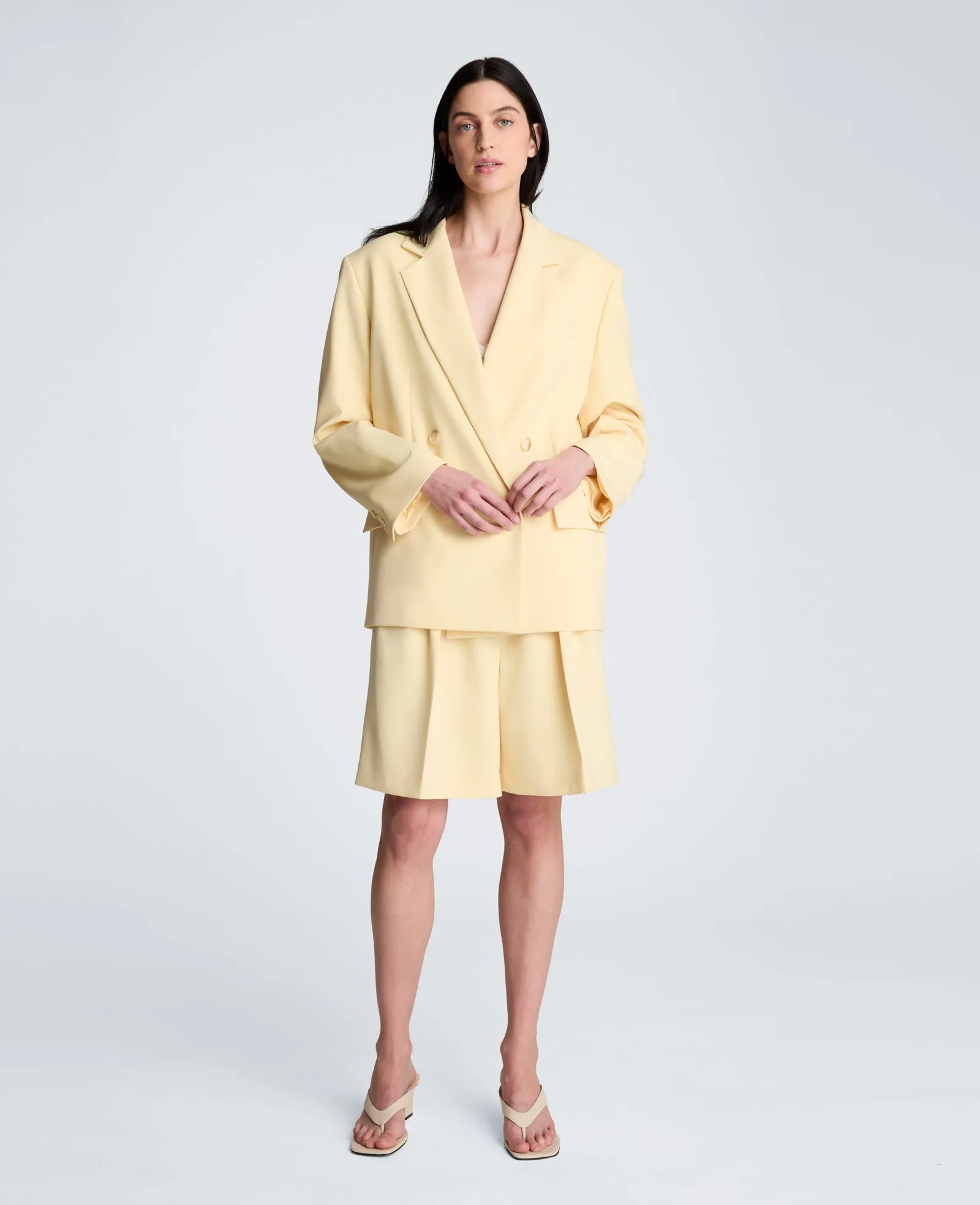 Vision Twill Fly Front High Rise Pleated Bermuda Short sold by Kenneth Cole product image thumbnail 3