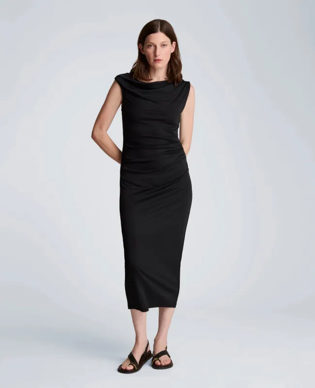 Ruched Waist Midi Off-The-Shoulder Dress made by Kenneth Cole