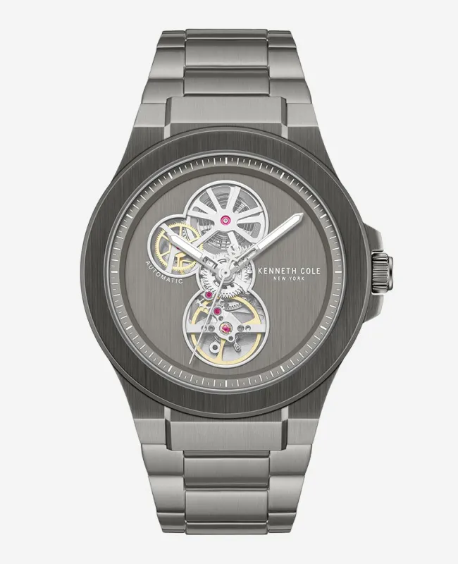 Automatic Gun Metal Stainless Steel Bracelet Watch made by Kenneth Cole