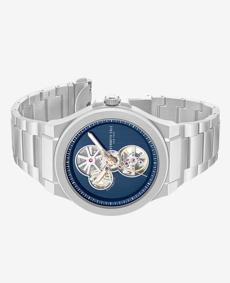 Skeleton Automatic Gunmetal Dial Stainless Steel Bracelet Watch sold by Kenneth Cole product image thumbnail 5