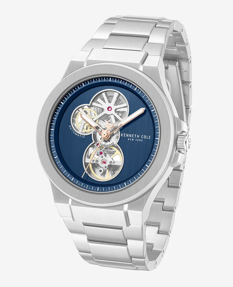 Skeleton Automatic Gunmetal Dial Stainless Steel Bracelet Watch sold by Kenneth Cole product image thumbnail 4
