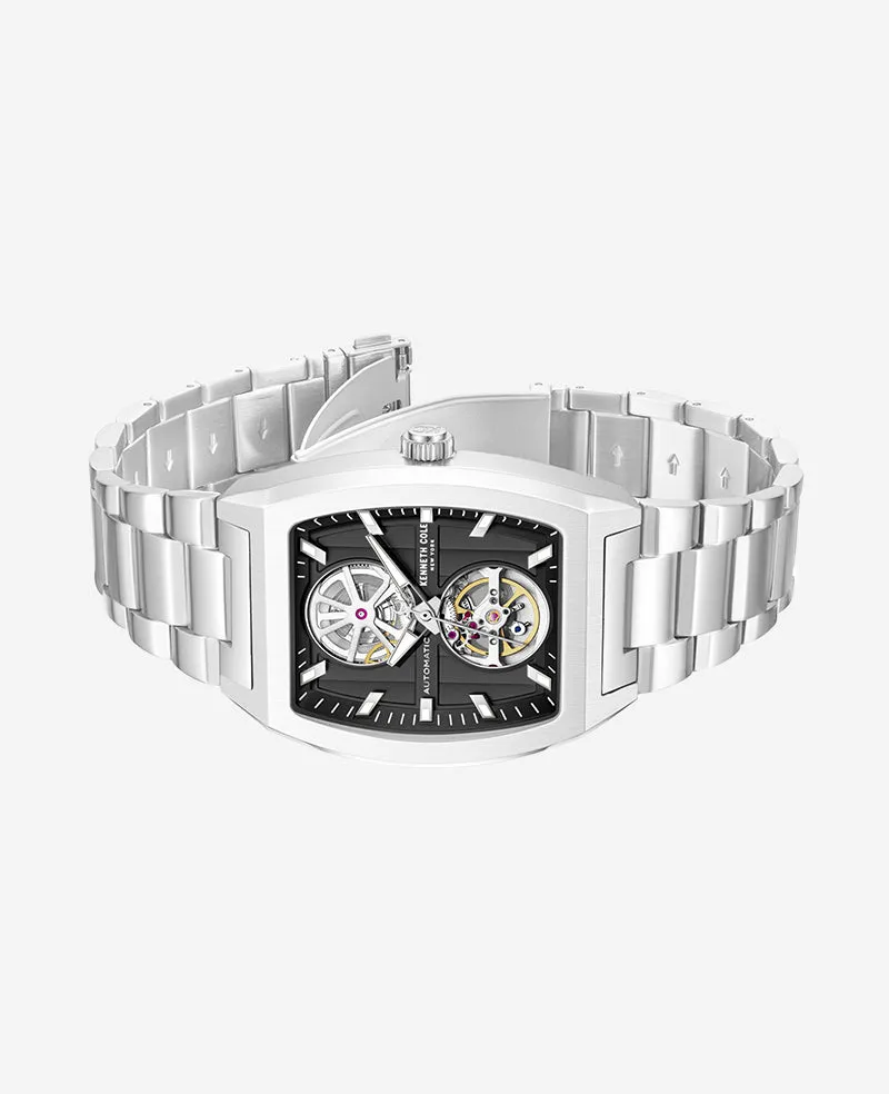 Skeleton Automatic Black Dial Stainless Steel Bracelet Watch sold by Kenneth Cole product image thumbnail 5