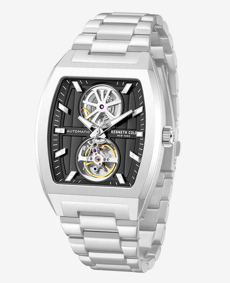 Skeleton Automatic Black Dial Stainless Steel Bracelet Watch sold by Kenneth Cole product image thumbnail 4