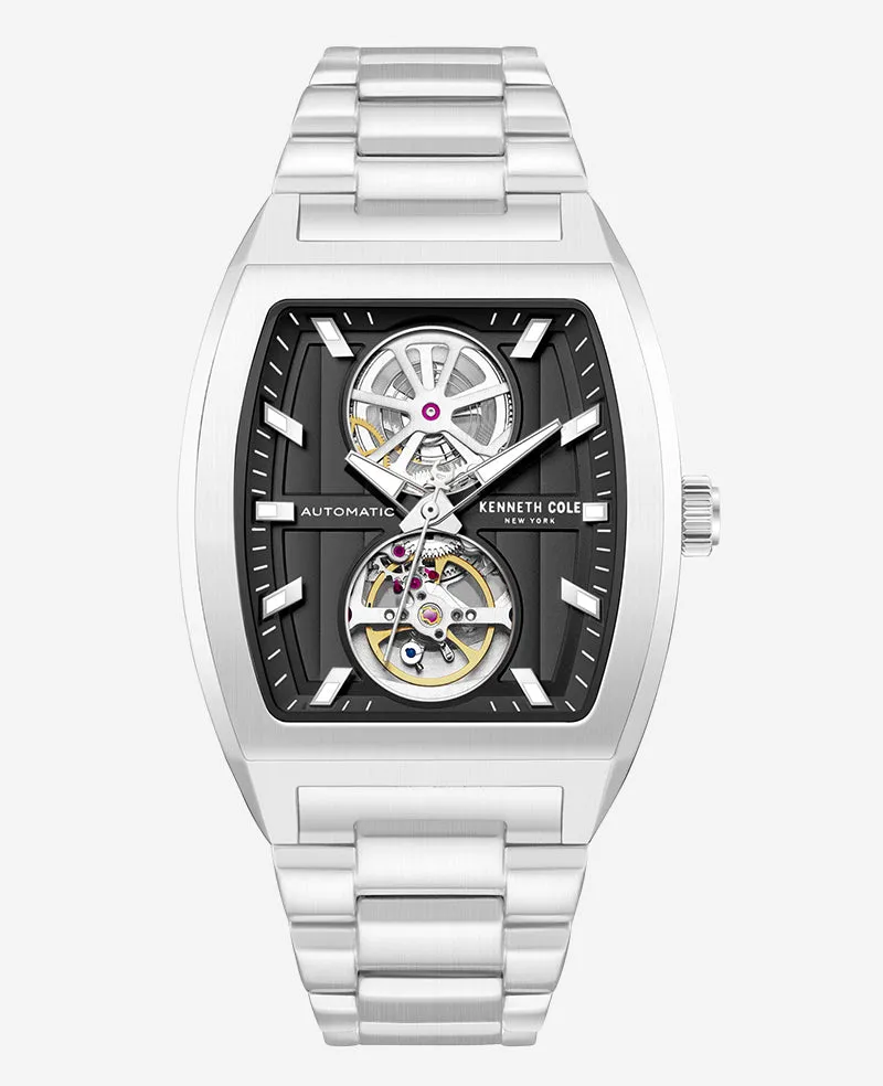 Skeleton Automatic Black Dial Stainless Steel Bracelet Watch sold by Kenneth Cole