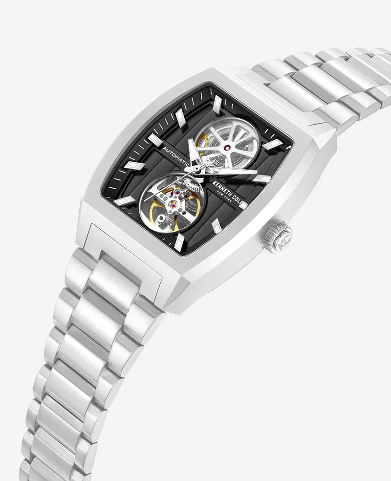 Skeleton Automatic Black Dial Stainless Steel Bracelet Watch sold by Kenneth Cole product image thumbnail 2