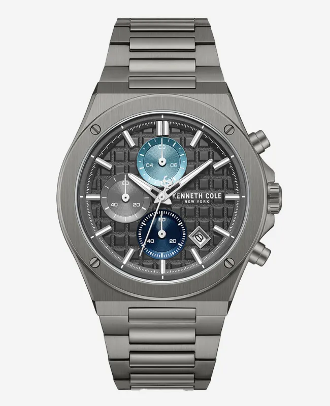 Dress Sport Chronograph Multi Tone Dial Stainless Steel Bracelet Watch made by Kenneth Cole