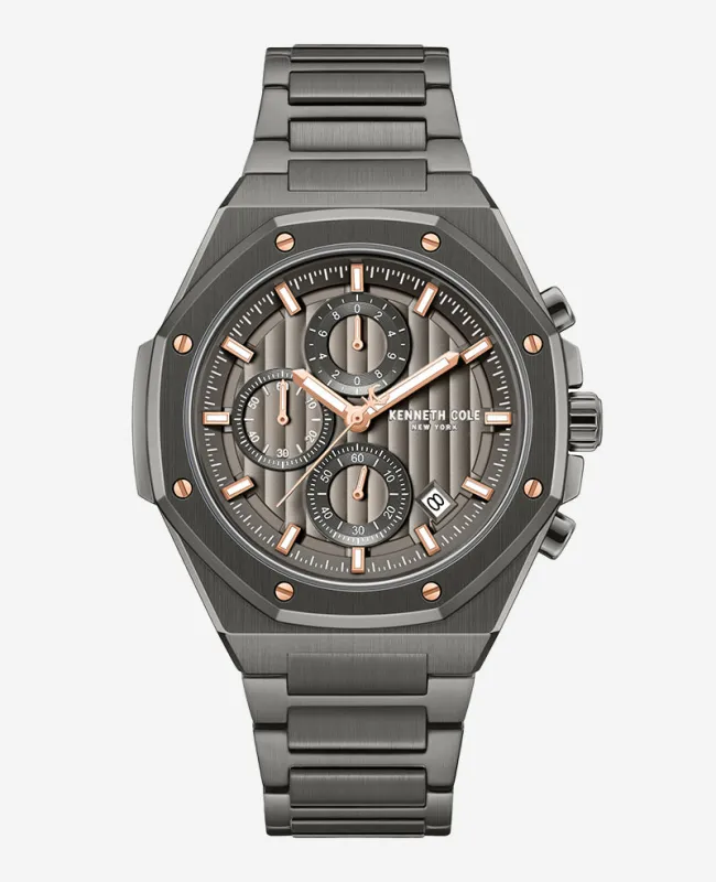 Dress Sport Chronograph Two-Tone Stainless Steel Bracelet Watch made by Kenneth Cole