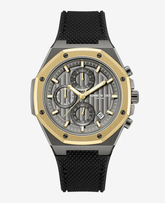 Dress Sport Chronograph Two-Tone Silicone Strap Watch made by Kenneth Cole