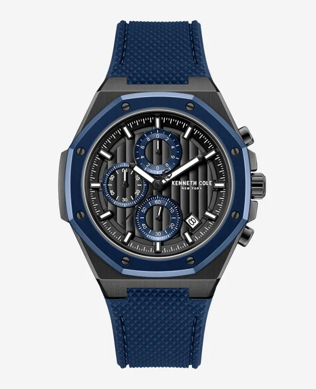 Dress Sport Chronograph Two-Tone Silicone Strap Watch made by Kenneth Cole