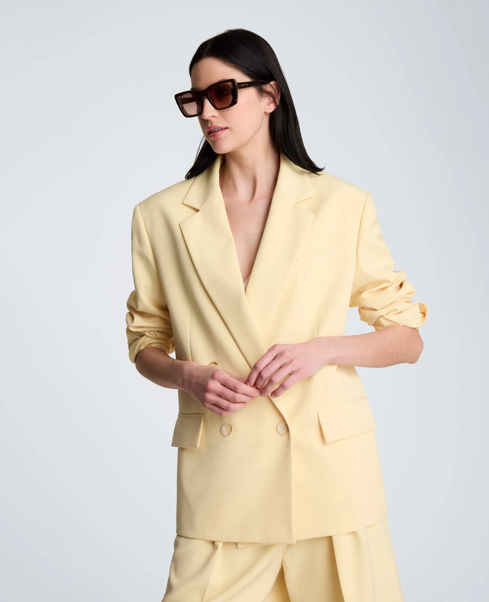 Vision Twill Double Breasted Boyfriend Jacket sold by Kenneth Cole product image thumbnail 5