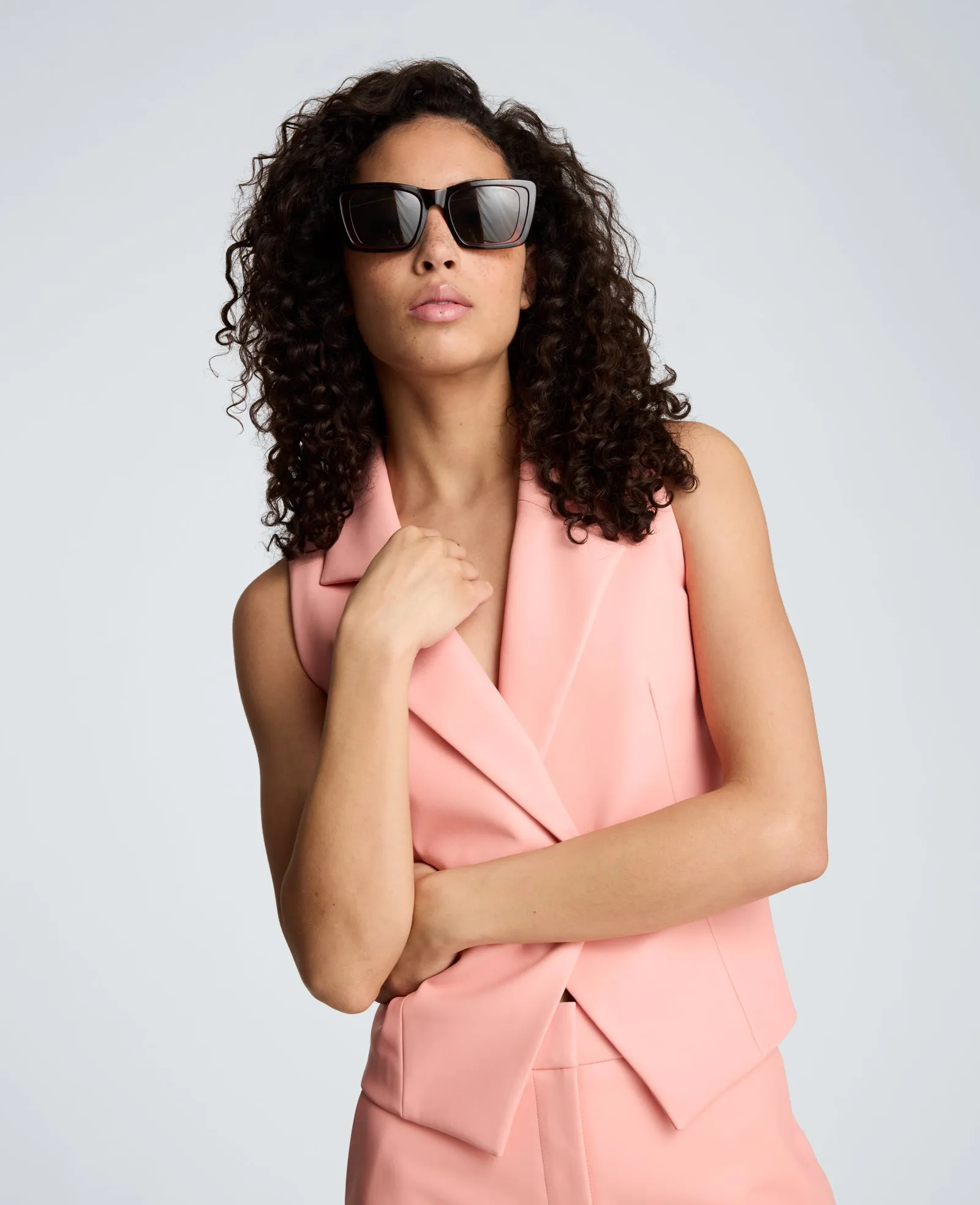 Vegan Leather Fitted One Button Notch Collar Vest sold by Kenneth Cole product image thumbnail 4