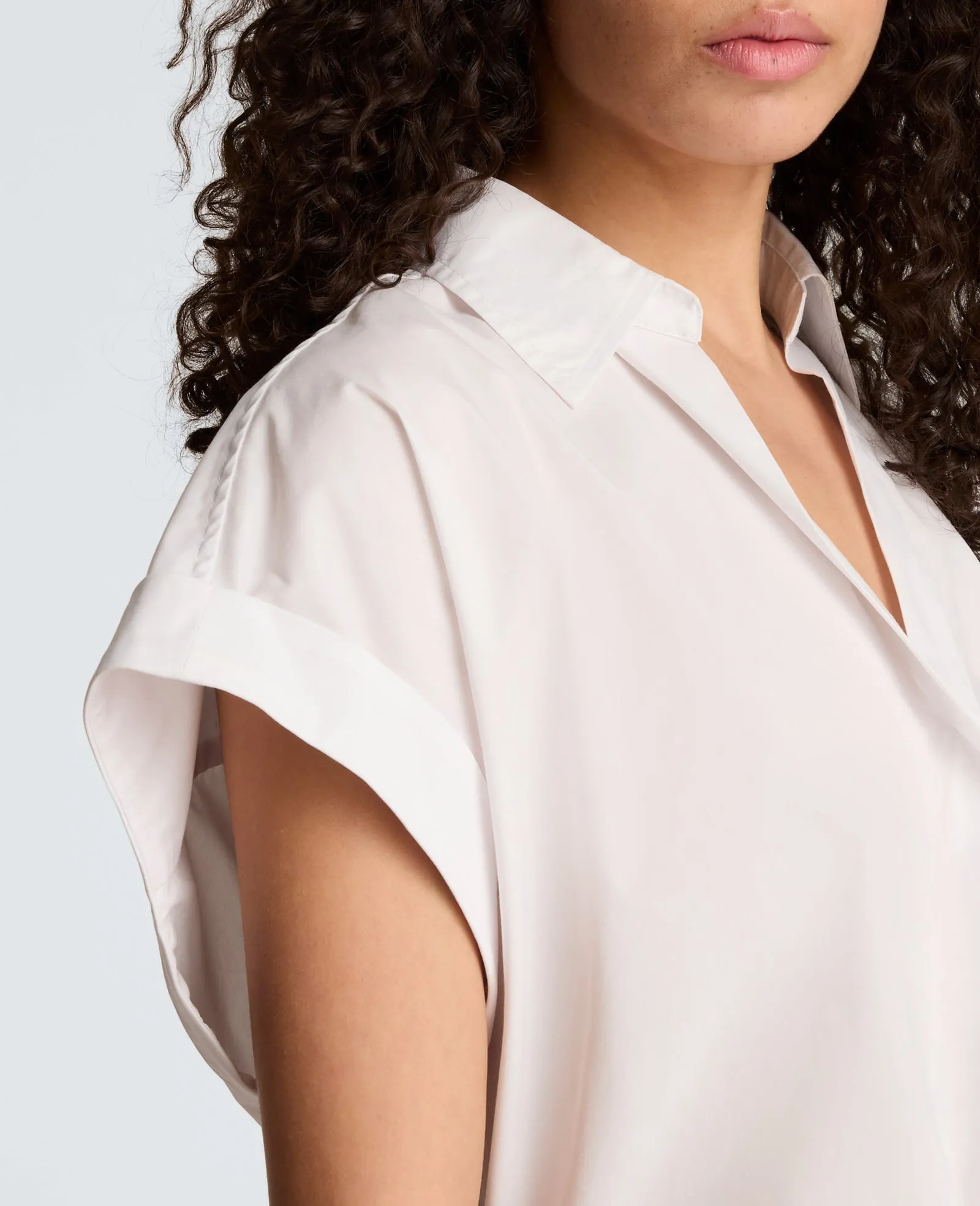 Pleat Crossover Front Cropped Shirt sold by Kenneth Cole product image thumbnail 5