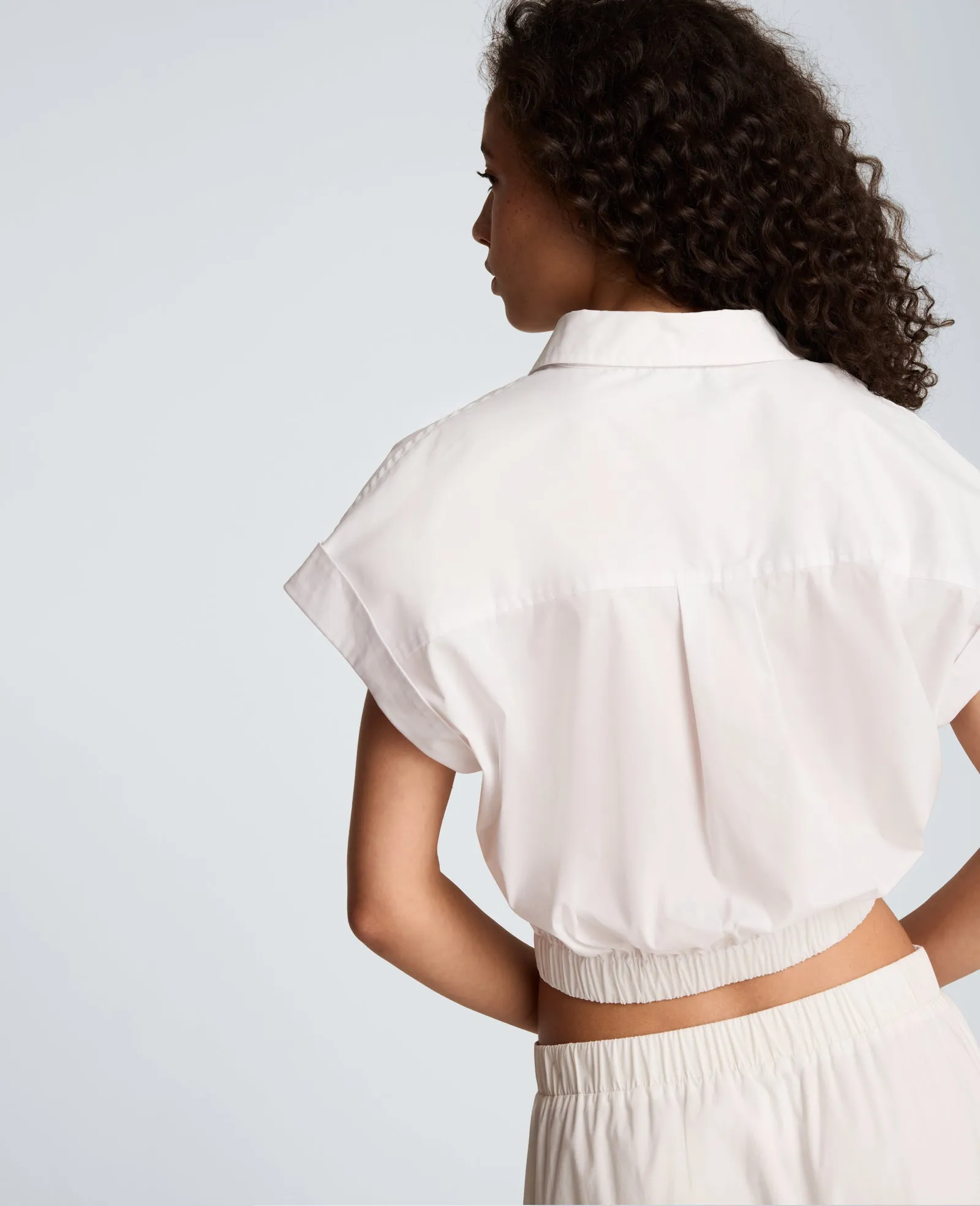 Pleat Crossover Front Cropped Shirt sold by Kenneth Cole product image thumbnail 2